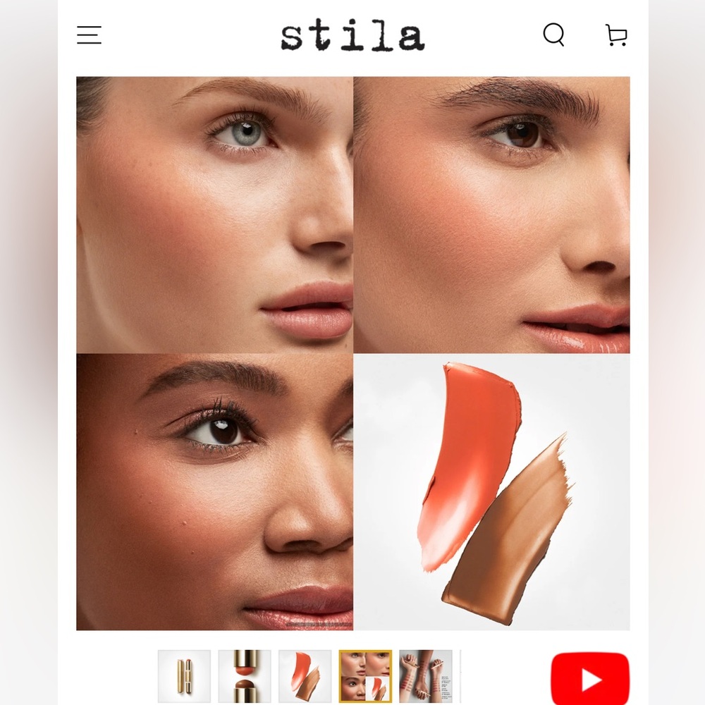 NWT ! Stila Lip and Cheek hydroblur cheek duo - papaya and tan